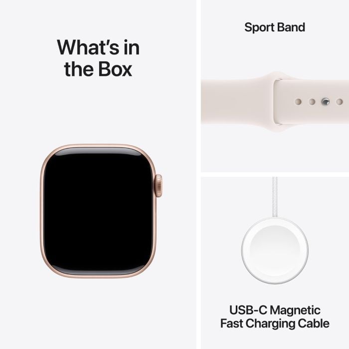 Apple Watch Series 11 Rose Gold Aluminium Case with Light Blush Sport Band - Oraxxi