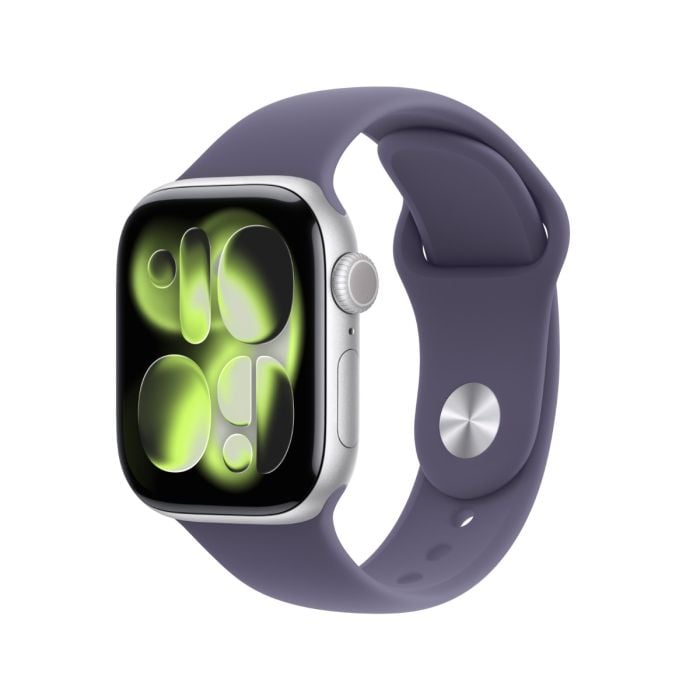 Apple Watch Series 11 Silver Aluminium Case with Purple Fog Sport Band - Oraxxi