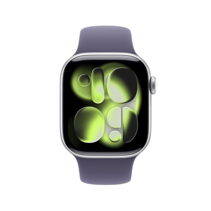 Apple Watch Series 11 Silver Aluminium Case with Purple Fog Sport Band - Oraxxi
