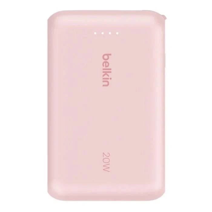 Belkin 10 000 mAh 20W Power Bank with USB - C Integrated Cable and USB - C port - Pink - Oraxxi